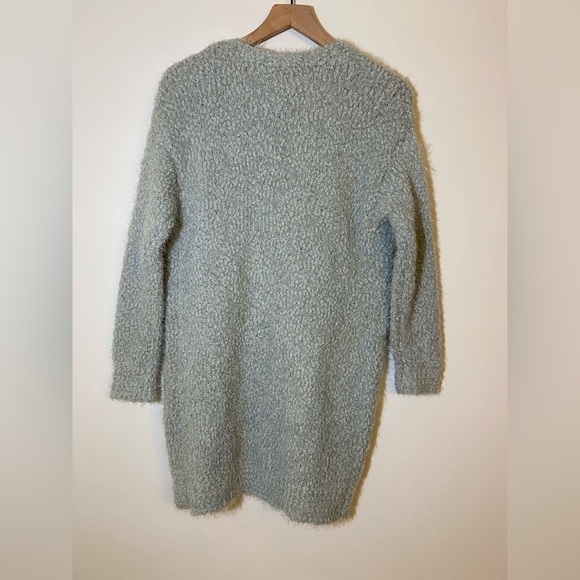 LOVE Tree Dusty Blue Soft Cardigan Longline Pockets Fuzzy Women’s Sz Small NWT - Picture 6 of 7